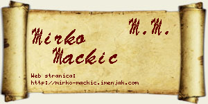Mirko Mačkić vizit kartica